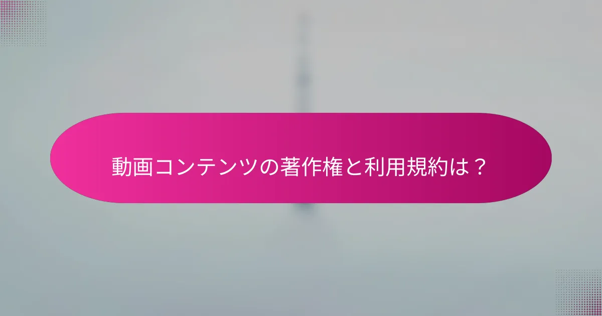 動画コンテンツの著作権と利用規約は?
