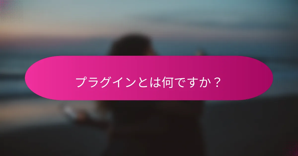 プラグインとは何ですか?