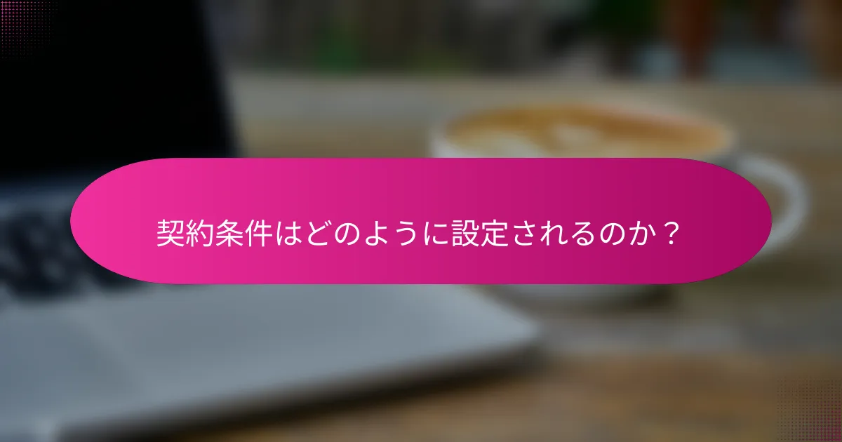 契約条件はどのように設定されるのか?