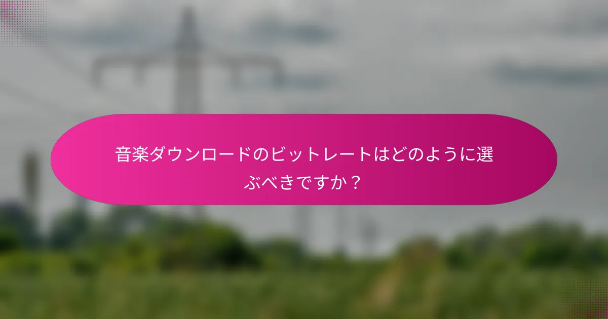 音楽ダウンロードのビットレートはどのように選ぶべきですか?