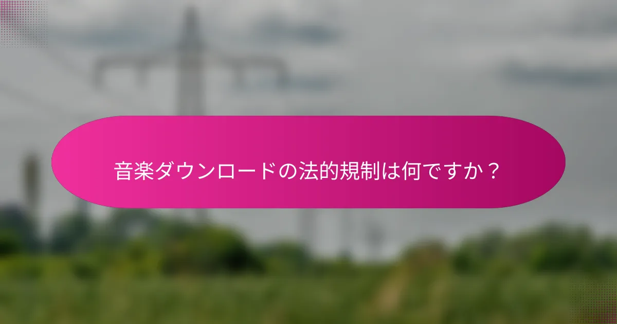 音楽ダウンロードの法的規制は何ですか?
